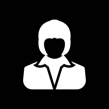 İş kadını simgesi, avatar sembolü-beyaz