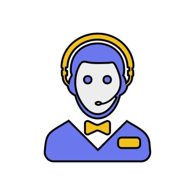 Otel online destek hizmeti vektör simgesi