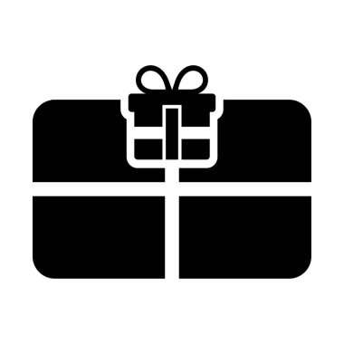 Hediye kartı simge vektör-alışveriş simgesi siyah