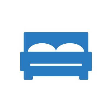 Çift Kişilik Yatak simgesi simge stil vektör mavi