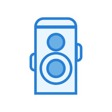 Line art renkli kamera simge vektör