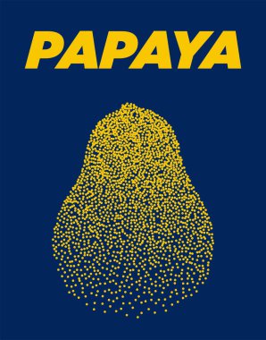 Papaya modern yarı ton parlak renklerle afiş nokta