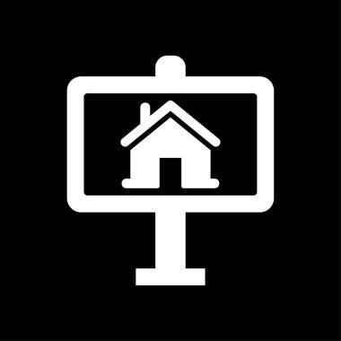 Gayrimenkul Billboard simgesi beyaz