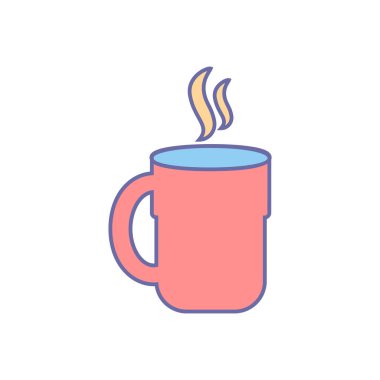 Kahve ve buhar ile ofis kupa-vektör