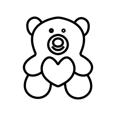 Oyuncak ayı simgesi düz-Illüstrasyon yalıtılmış vektör işareti