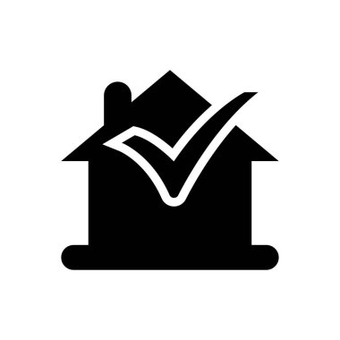 Onay işareti siyah evi Icons