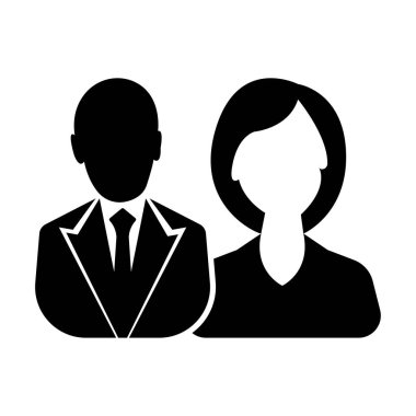 İş avatar profil resmi ile erkek ve kadınlar-Siyah