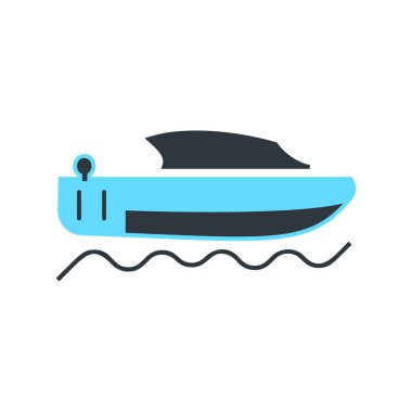 Düz tekne simge illüstrasyon