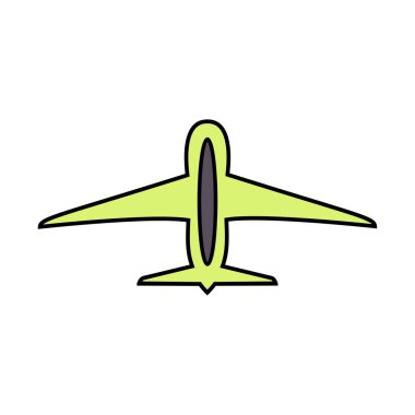 İnce çizgi renkli düz uçak simgesi