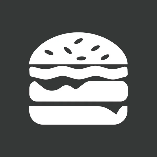 Burger Vetor Ícone Branco — Vetor de Stock
