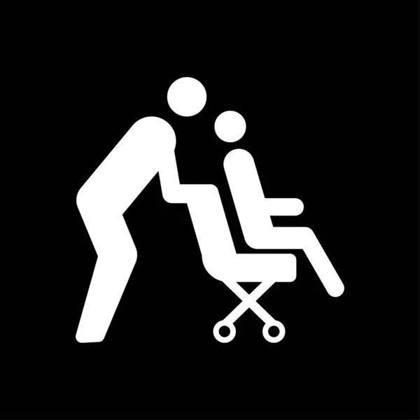 Icône Pour Personne Handicapée Blanc — Image vectorielle