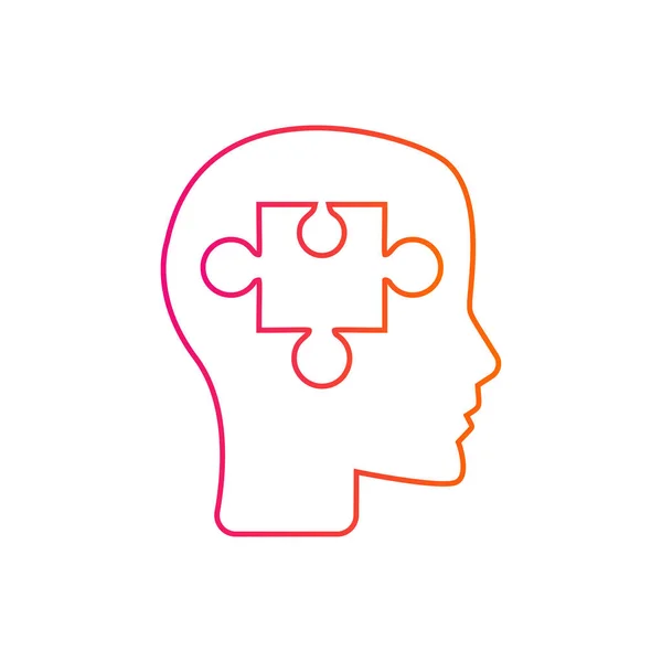 Puzzle Piece Silhouette Head - Psychology concept — Stock Vector