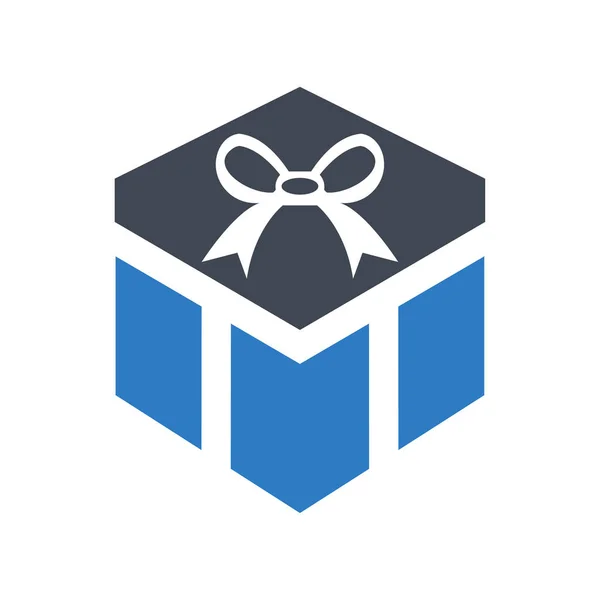 Geschenkbox Symbol Blau — Stockvektor