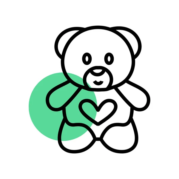 Αρκουδάκι Εικονίδιο Επίπεδη Απεικόνιση Μεμονωμένο Σύμβολο Διανύσματος — Διανυσματικό Αρχείο
