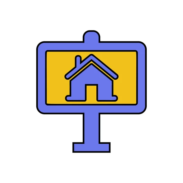 Immobilier Panneau Affichage Icône — Image vectorielle