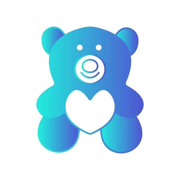 Αρκουδάκι Εικονίδιο Επίπεδη Απεικόνιση Μεμονωμένο Σύμβολο Διανύσματος — Διανυσματικό Αρχείο