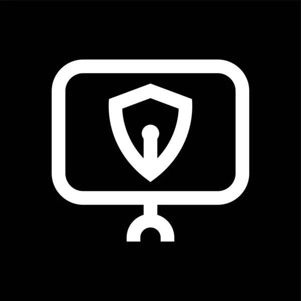 Icône Sécurité Informatique Signe Ordinateur Protection — Image vectorielle
