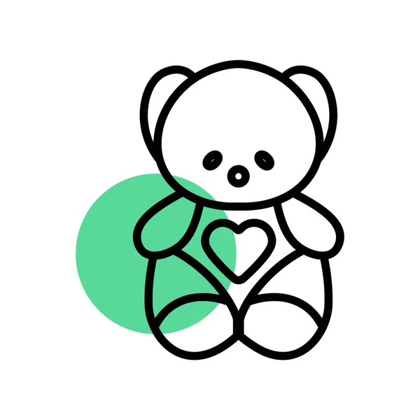 Plochý Symbol Ikoně Medvídek Ilustrace Izolovaného Vektoru — Stockový vektor