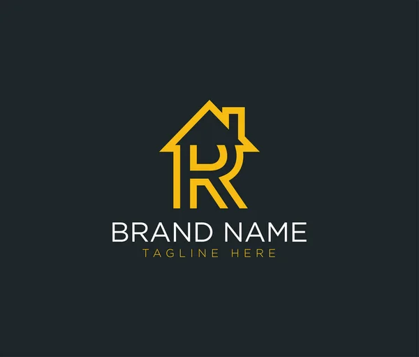 R Letter Emlak logo tasarım-gayrimenkul logosu.