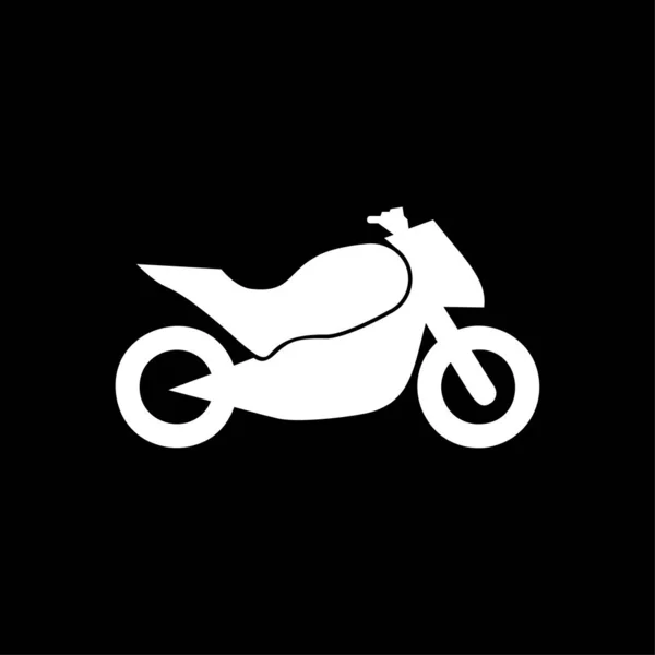 Motorkerékpár Motorkerékpár Szimbólum Ikon Fehér — Stock Vector