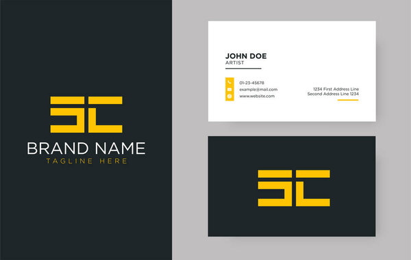 Premium letter SC logo with an elegant corporate identity template