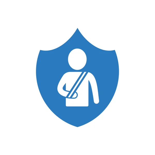 骨折健康保险标志符号向量蓝色 — 图库矢量图片