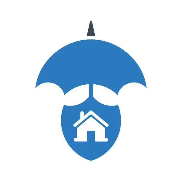Bescherming Home Insurance Icon Blauw — Stockvector