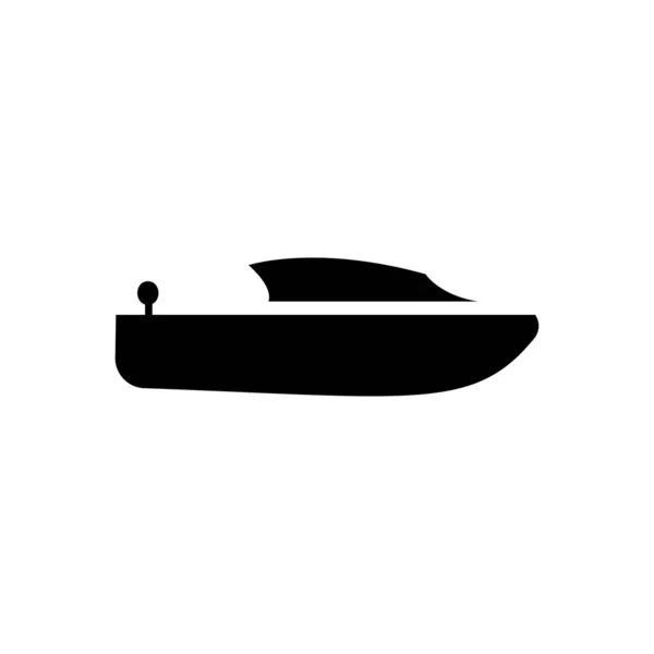 Icône Bateau Vecteur Noir — Image vectorielle