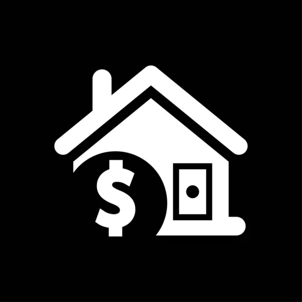 House Price Icon Vector White — Stock Vector