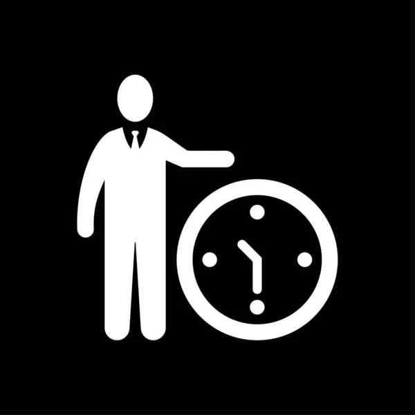 Time Management Ikonen Affärsidé Glyph Stil Isolerade Illustration Vektor Vit — Stock vektor