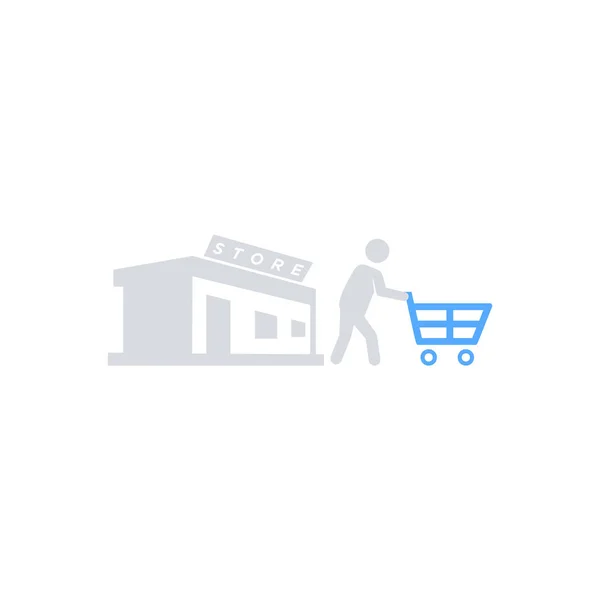 Rückkehr aus dem Geschäft - Shopper Men Symbol - Vektor — Stockvektor