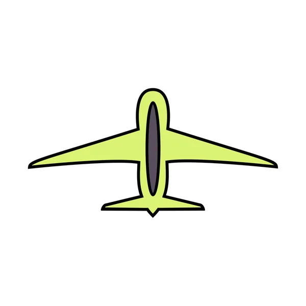 Línea Delgada Icono Avión Plano Colorido — Vector de stock