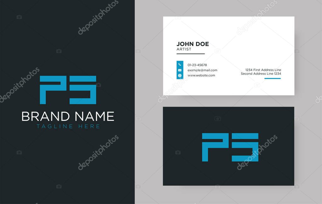 Premium letter PS logo with an elegant corporate identity template