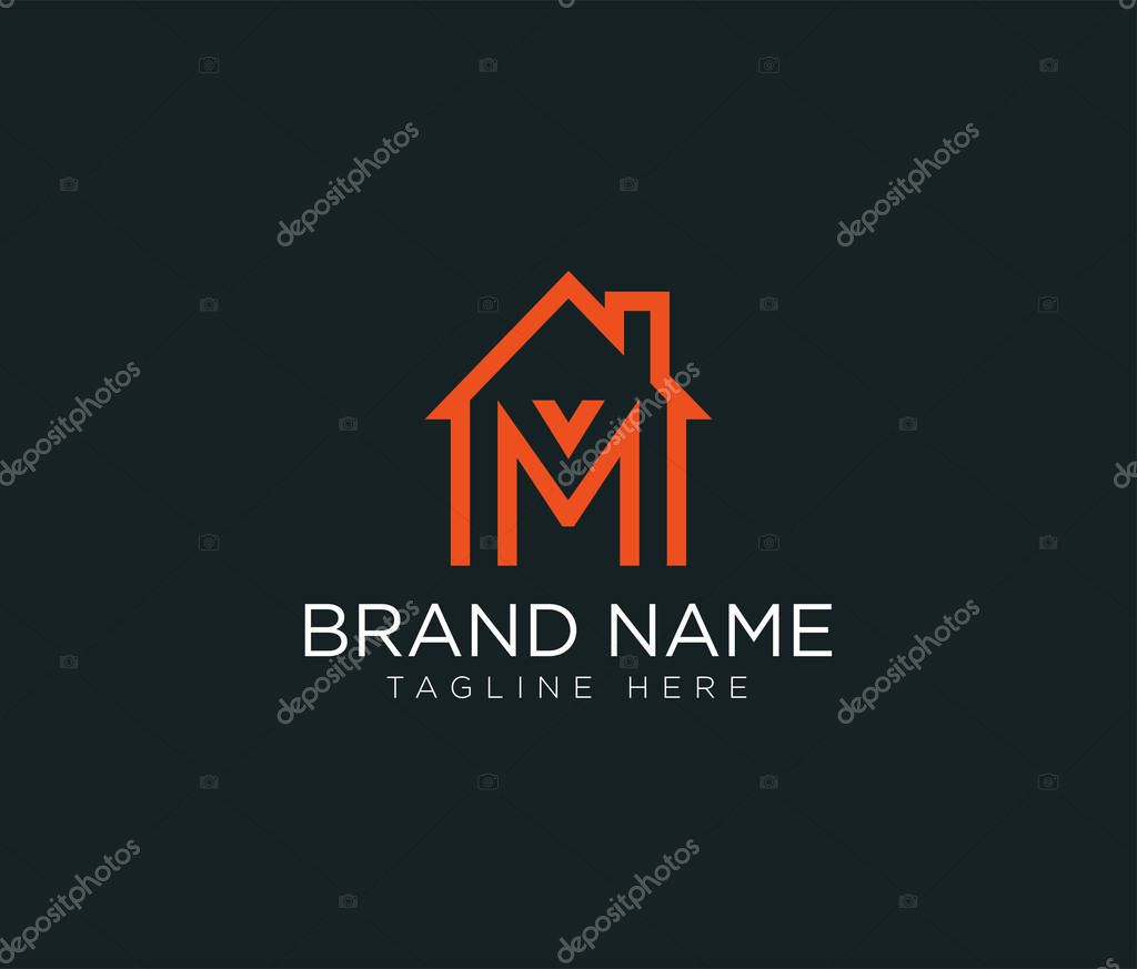 M Letter Real Estate Logo Design - Real estate logo.