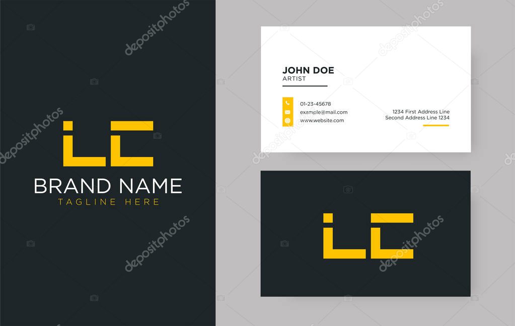 Premium letter LC logo with an elegant corporate identity template