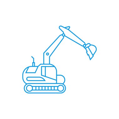 Ekskavatör simgesi - Ekskavatör makinesi simgesi vektörü