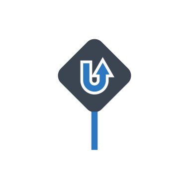 Yol işareti simgesi - yol uyarı işareti - vektör