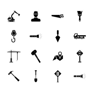 İnşaat simgeleri kümesi - İnşaat işareti simgesi - İş simgeleri seti