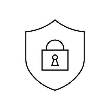 Güvenlik kilidi işareti ile Kalkan - vektör