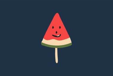 Düz karpuz dondurma illüstrasyon