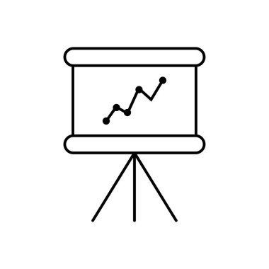 İş grafiği simgesi olan yönetim kurulu - vektör