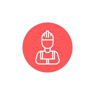 İnşaat işçisi simgesi - İşçi işareti vektörü