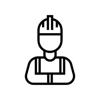 İnşaat işçisi simgesi - İşçi işareti vektörü