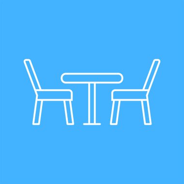 Masa simgesi ile iki sandalye - vektör