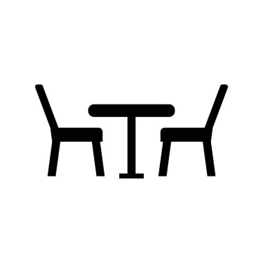 Masa simgesi ile iki sandalye - vektör