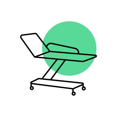 Hastane yatak ve Element tedavi simgesi - glyph tarzı siyah Vektör - Vektör