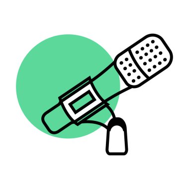 Mikrofon simgesi vektörü - Anahattı doldurun