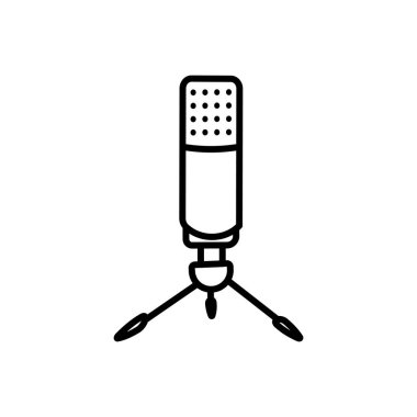Mikrofon simgesi vektörü - Çizgi resmi