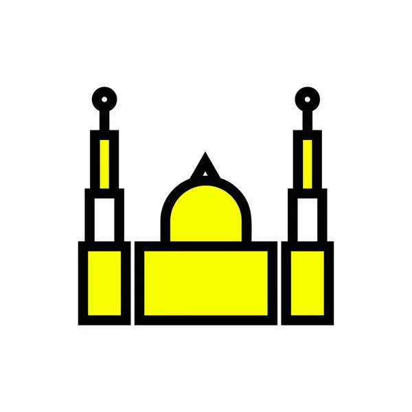Ikonenvektor der Moschee - islamisches Hausschild für das Gebet — Stockvektor