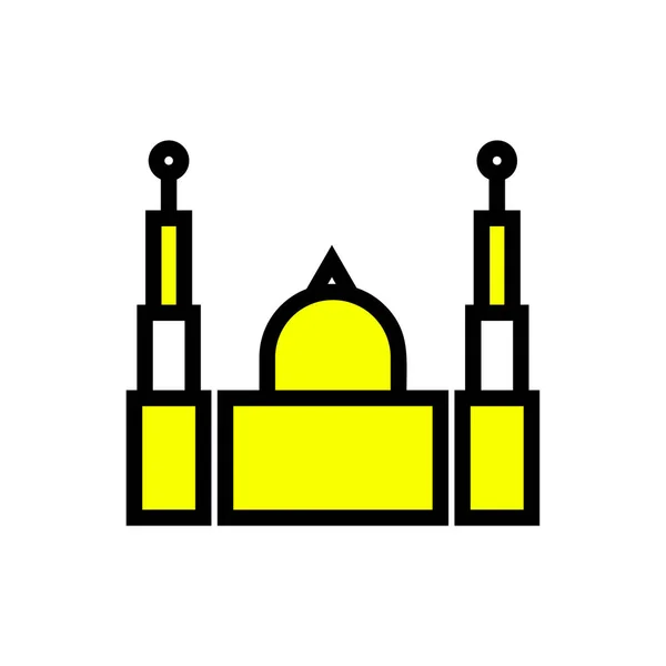 Mosque icon vector - Islamic prayer house sign